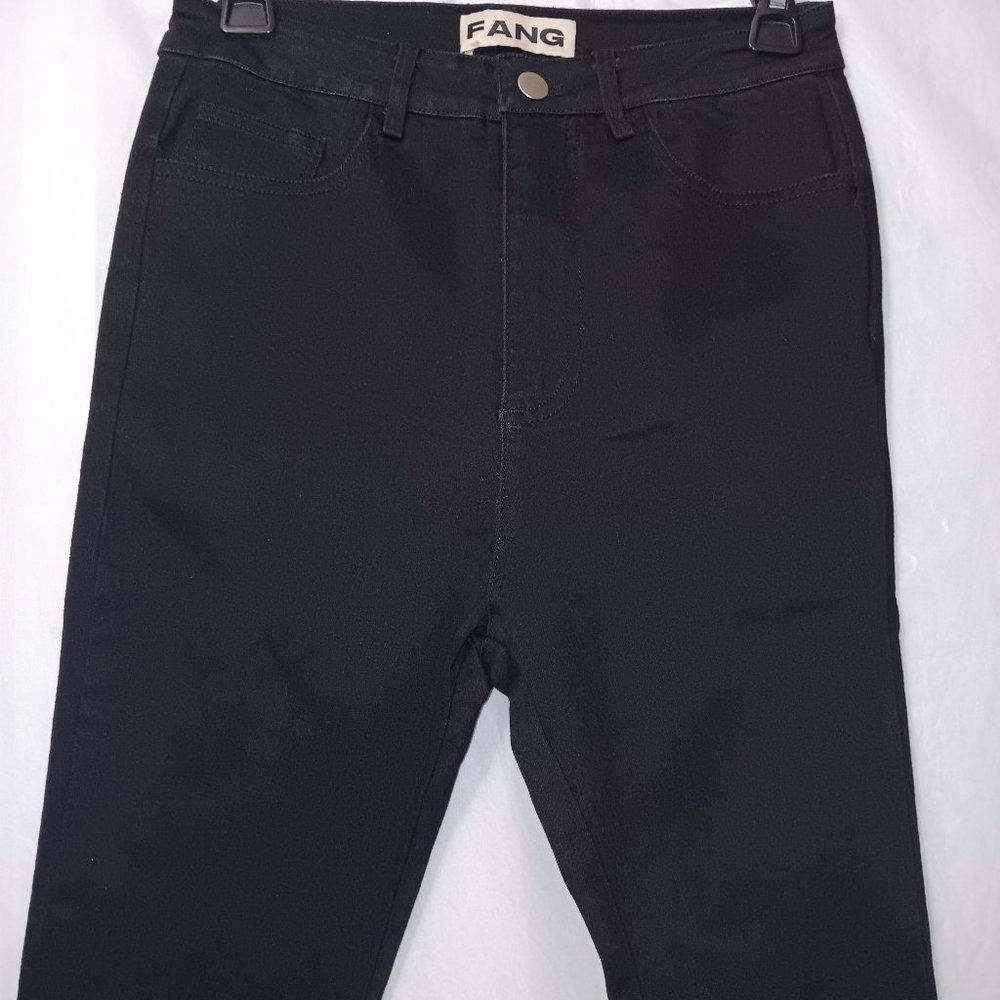 FANG BLACK DENIM STRETCH PANTS